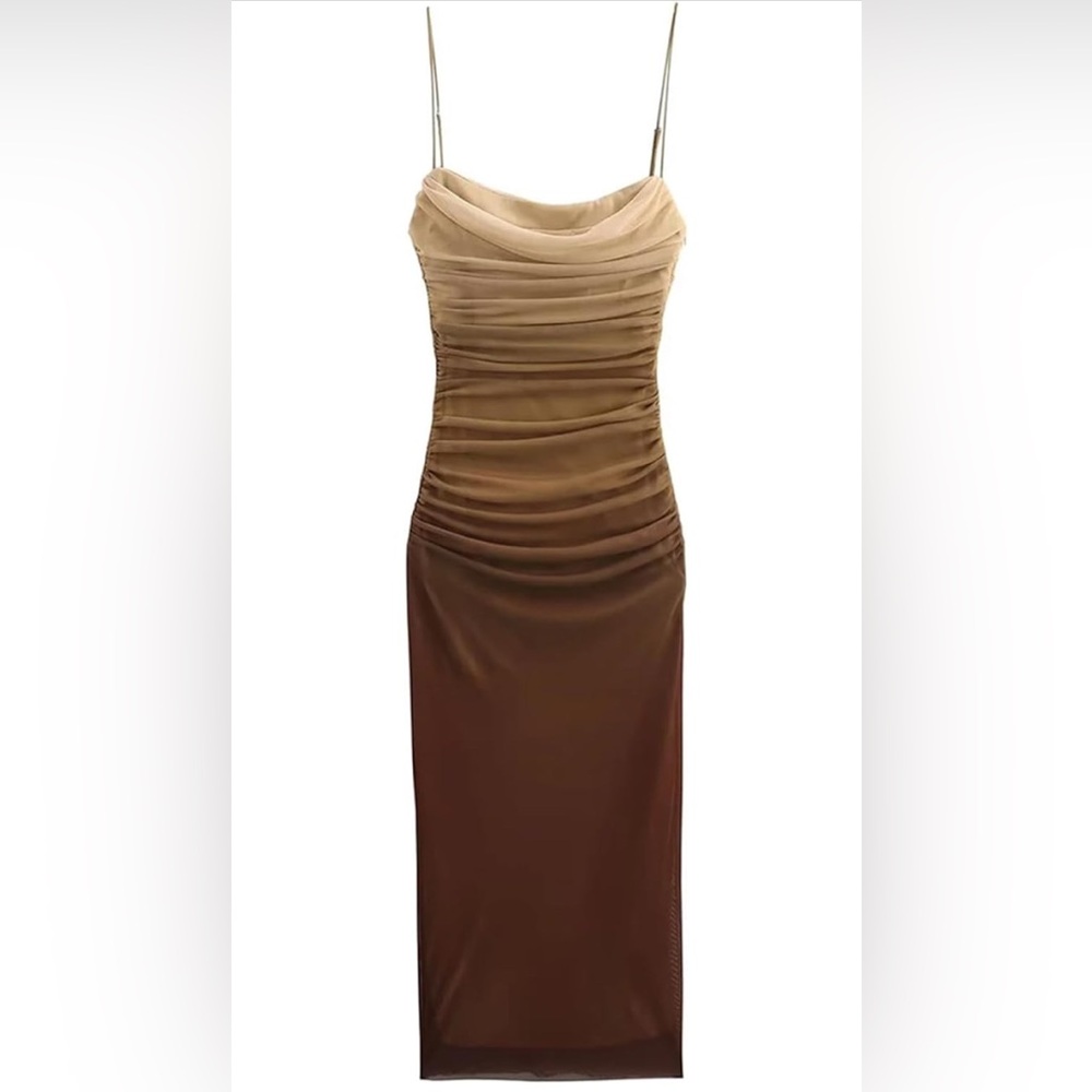 Zara PRINT DRESS WITH TULLE - Picture 3 of 6
